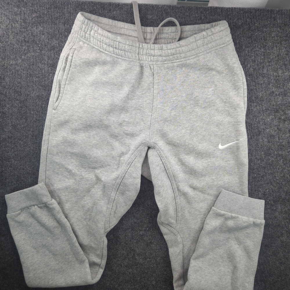 Nike Joggers Mens Small Gray Fleece Sweatpants Athleisure Embroidered Swoosh S
